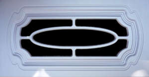 Цвет "Голубой лёд",  5141 - R,  исполнение - витрина,  фрезеровка -  "Люкс решётка"