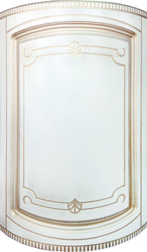 Цвет "Ваниль" 2450,  в золотой патине,  исполнение - глухое,  фасад гнутый.