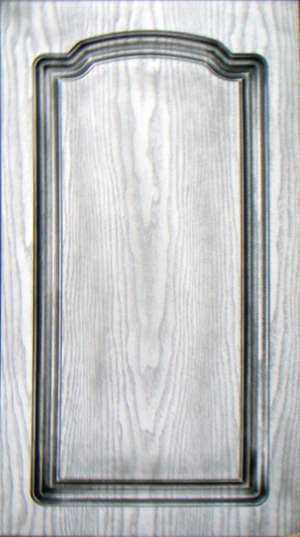 Фасад мебельный. Цвет "Дуб белый"  1155 BD,  в чёрной патине,  Исполнение - глухое