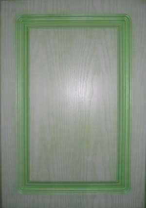 Фасад мебельный. Цвет "Дуб белый"  1155ВД   в зелёной патине  Исполнение - глухое