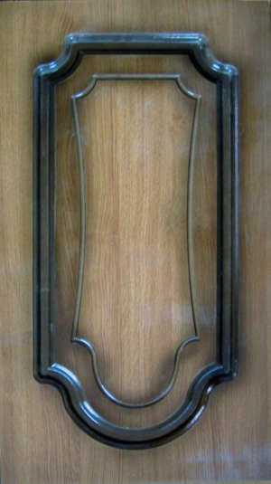 Фасад мебельный. Цвет "Дуб рустик"  14211-27 в патине,  исполнение глухое