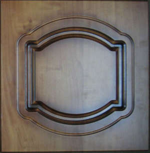 Фасад мебельный. Цвет "Карелия"  605-11SR в патине  Исполнение - глухое