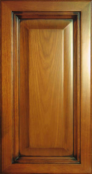 Фасад мебельный. Дуб натуральный  в патине,  Фасад глухой  с выпуклой вставкой