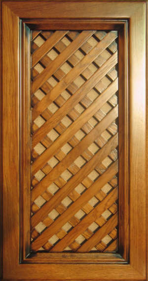 Фасад мебельный. Дуб натуральный  в патине,  Фасад витрина  с решёткой