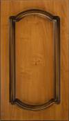 Фасад мебельный. Исполнение - глухое,  Фасад гнутый.  Цвет "Ольха" в патине,  Исполнение - глухое