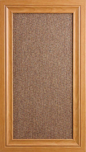 Фасад мебельный. Вставка - ротанг,  рамка - цвет "Ольха"