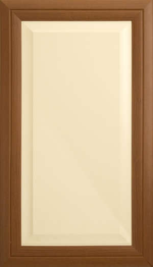 Фасад мебельный. Вставка выпуклая -   цвет "Ваниль",  Рамка -   цвет "Вишня виктория"