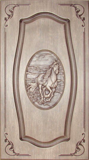 Фасад мебельный. "Ясень сизый"  в коричневой патине 2