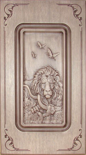 Фасад мебельный. "Ясень сизый"  в коричневой патине 3