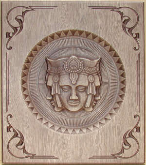 Фасад мебельный. "Ясень сизый"  в коричневой патине 6