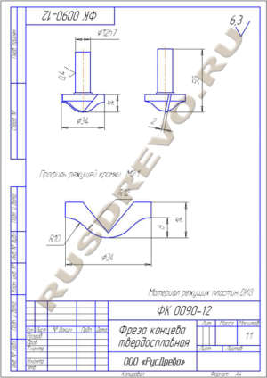 Фреза концевая ФК 0090-12