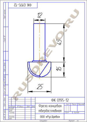 Фреза концевая ФК 0195-12