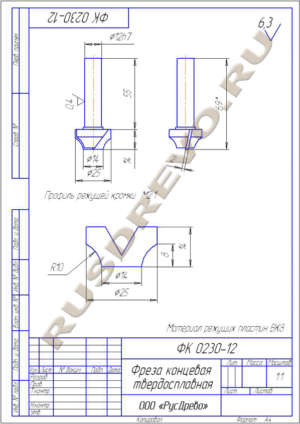 Фреза концевая ФК 0230-12