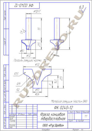 Фреза концевая ФК 0240-12