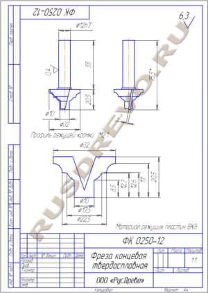 Фреза концевая ФК 0250-12