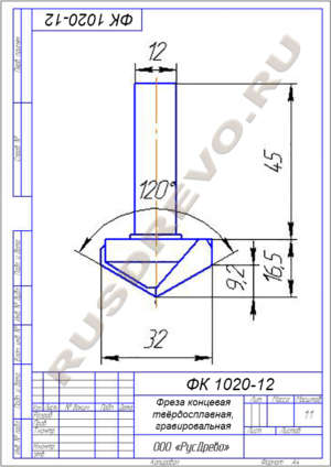 Фреза концевая ФК 1020-12