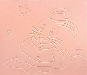 Комод МДФ в ПВХ -  "Зайчик с морковкой",  Цвет "Розовый глянец"