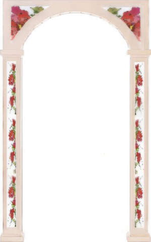 "Розы" цвет - "Дуб белый",  вставка - витраж